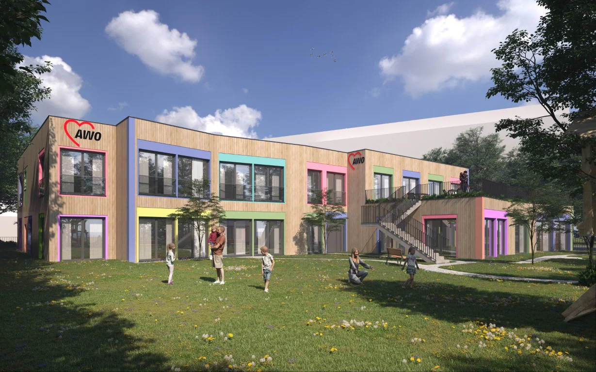 Planungskonzept für einen Kindergarten mit vier Gruppen und einer Waldgruppe in Obertshausen