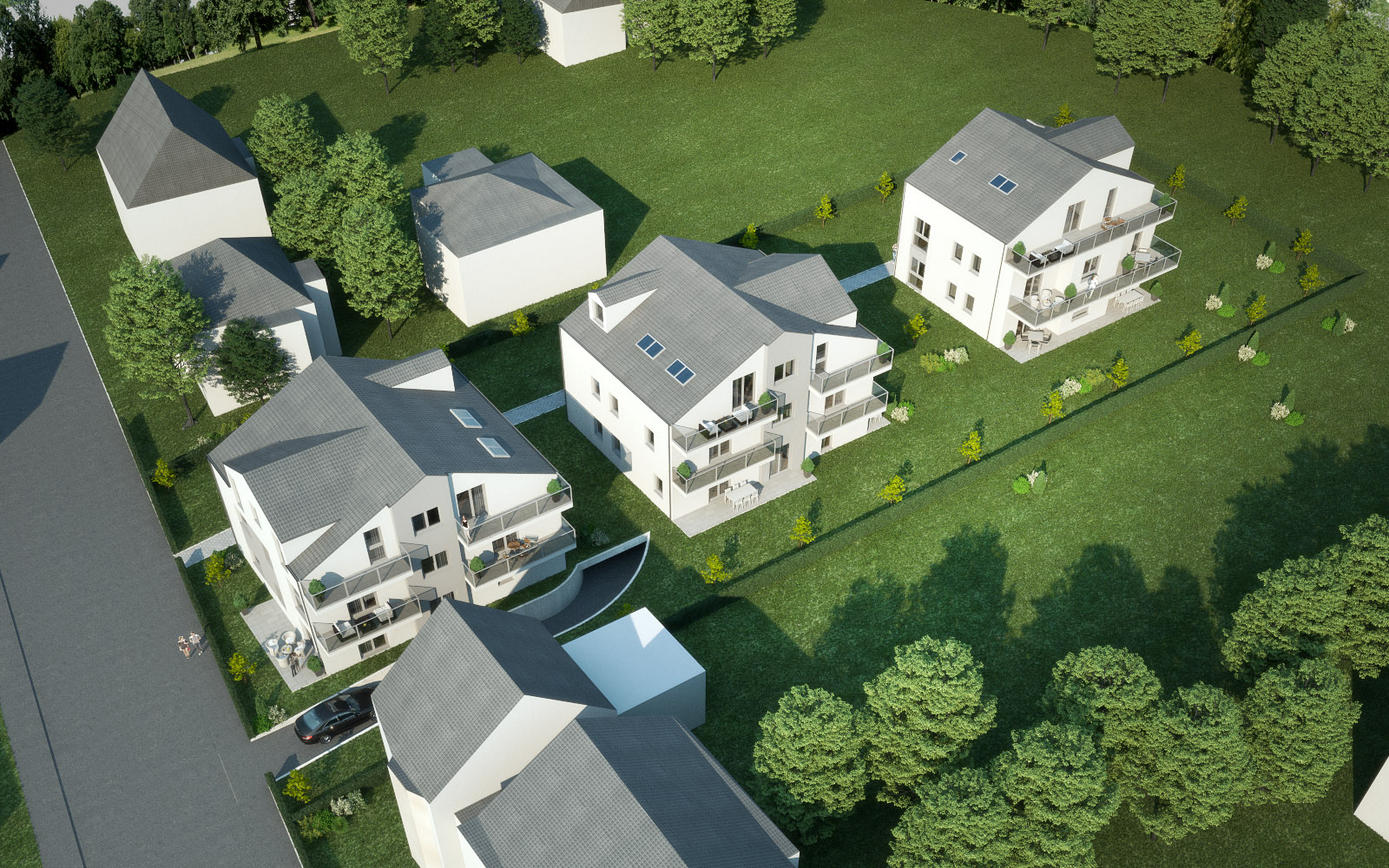 Neubau von drei Mehrfamilienhäusern mit Tiefgaragenstellplätzen in Sulzbach (Taunus)