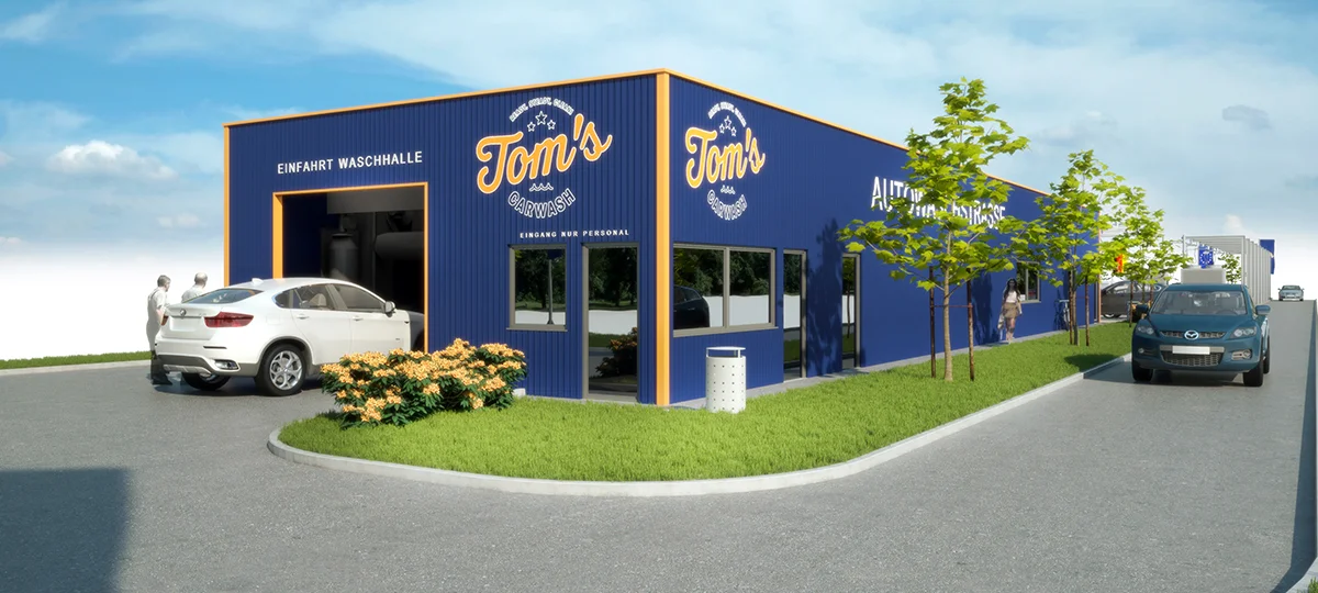 Neubau einer 50 m langen Waschstraße mit Staubsaugerplätzen in Bad Vilbel