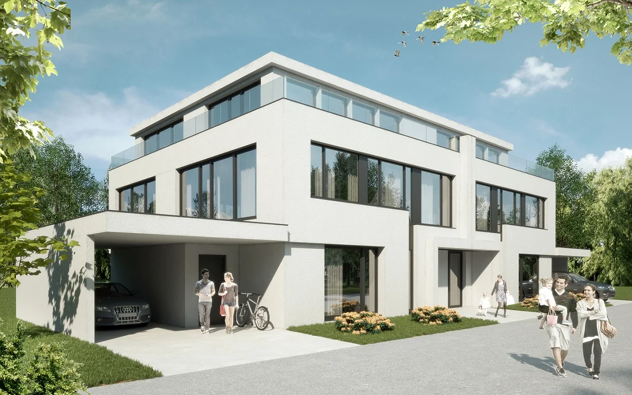 Neubau eines Doppelhauses mit Garagen in Dietzenbach