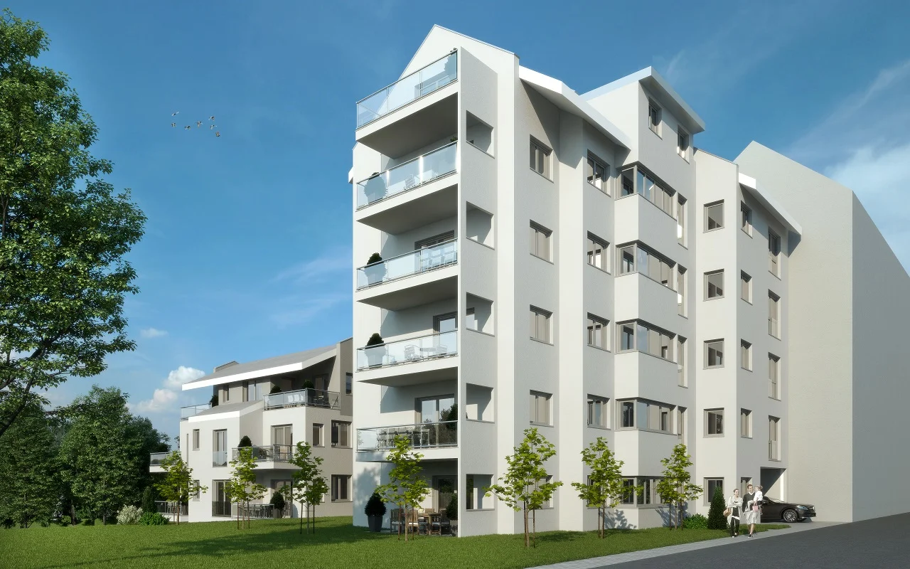 Neubau von zwei Mehrfamilienhäusern im „Herzen von Europa“ mit insgesamt 13 Wohnungen auf einer gemeinsamen Tiefgarage in Frankfurt am Main-Rödelheim