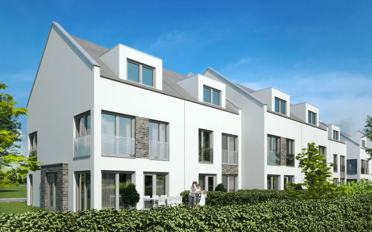 Neubau von 48 Reihenhäusern und 14 Mehrfamilienhäusern mit insgesamt 154 Wohnungen und Tiefgaragen im Main-Kinzig-Kreis