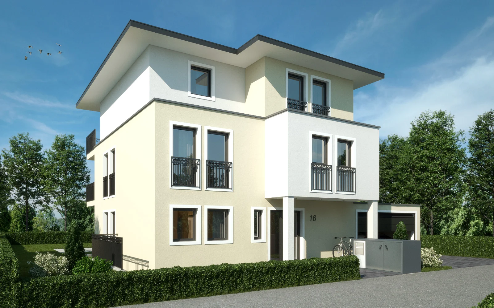 Neubau einer Villa mit Doppelgarage und Einliegerwohnung in Bad Vilbel-Ziegelhof