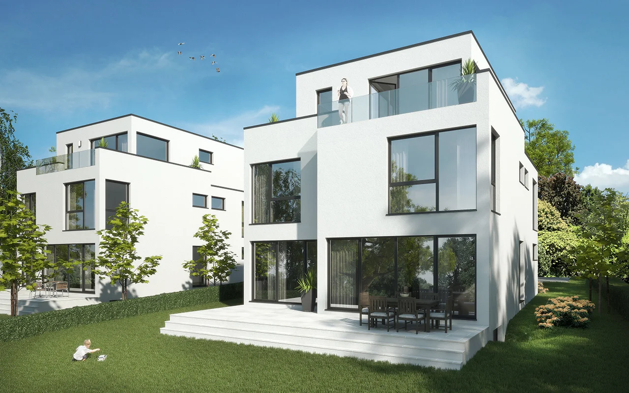 Neubau von zwei Einfamilienhäusern mit Garagen und Stellplätzen in Königstein