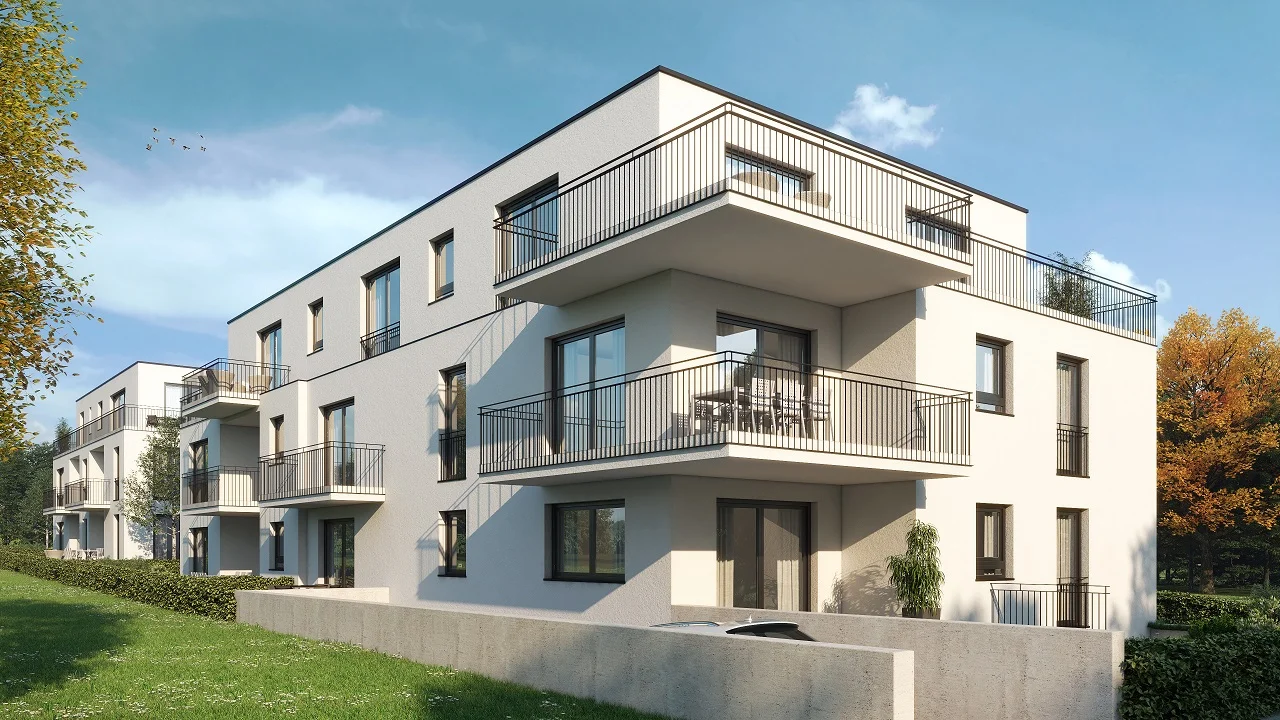 Neubau von zwei Mehrfamilienhäusern auf einer gemeinsamen Tiefgarage in Offenbach