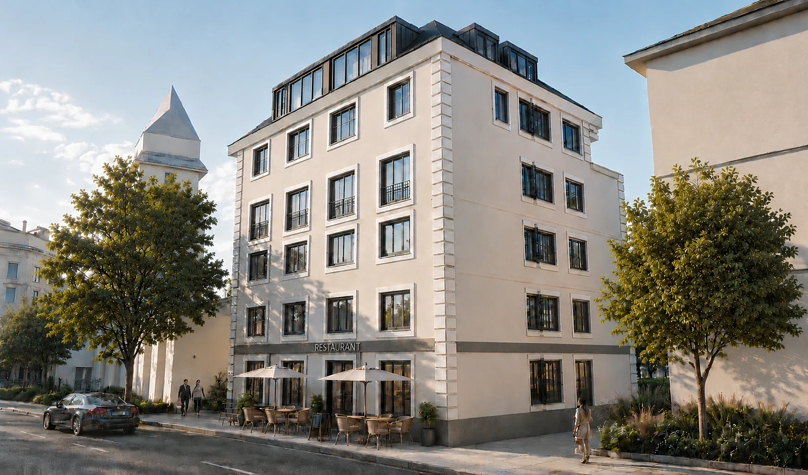 Dachaufstockung mit drei Wohneinheiten und Aufzug – Frankfurt am Main